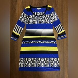 Calvin Klein Multicolored Midi Striped Tunic Dress 3/4 sleeves Size 3X